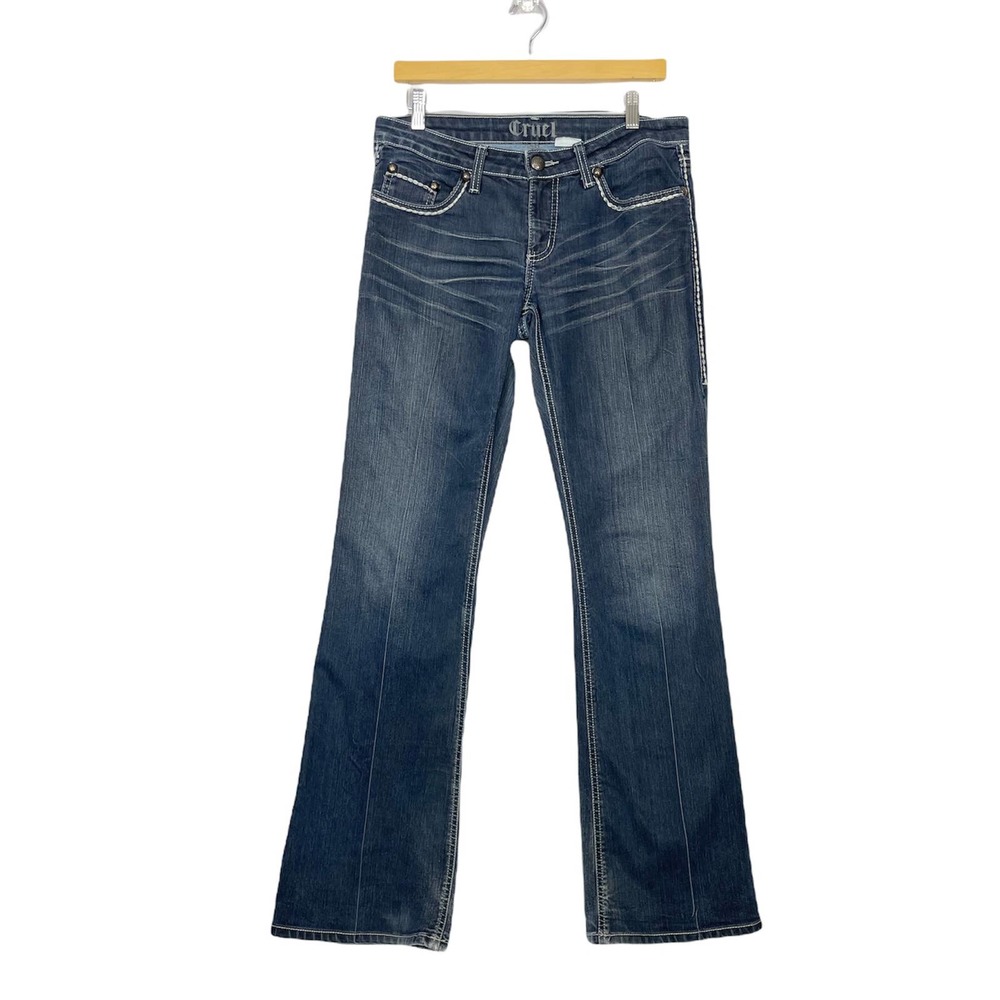 Cruel Girl | Stormy Long Tall Mid Rise Dark Wash Flare Leg Jeans